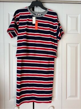 Sundry by Anthropology Striped Navy, Red & White Top and Skirt XS NWT